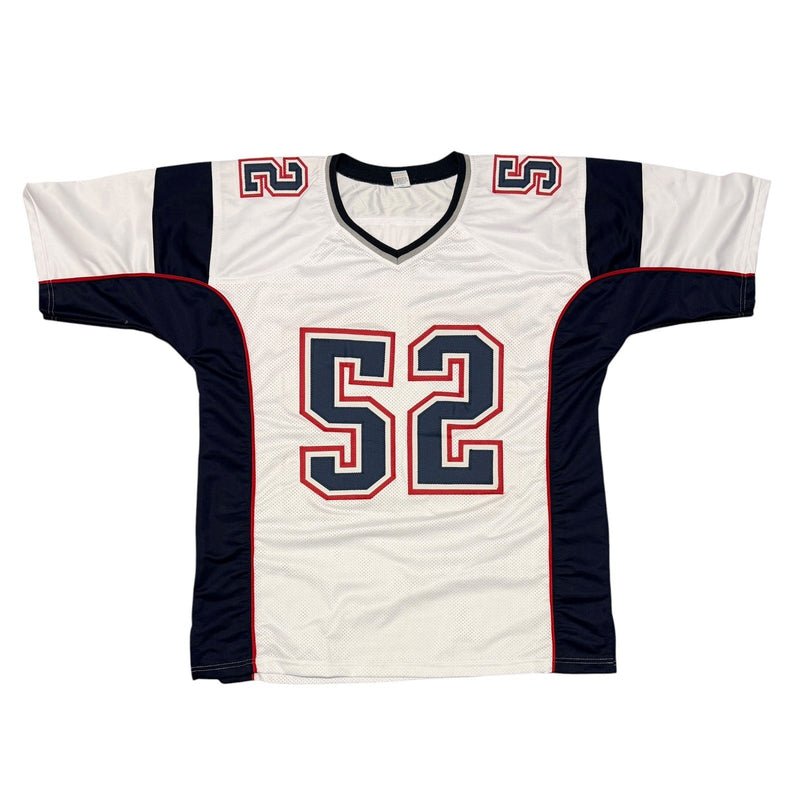 Ted Johnson Signed Patriots Custom Jersey w/ 3x SB Champ JSA Witness COA