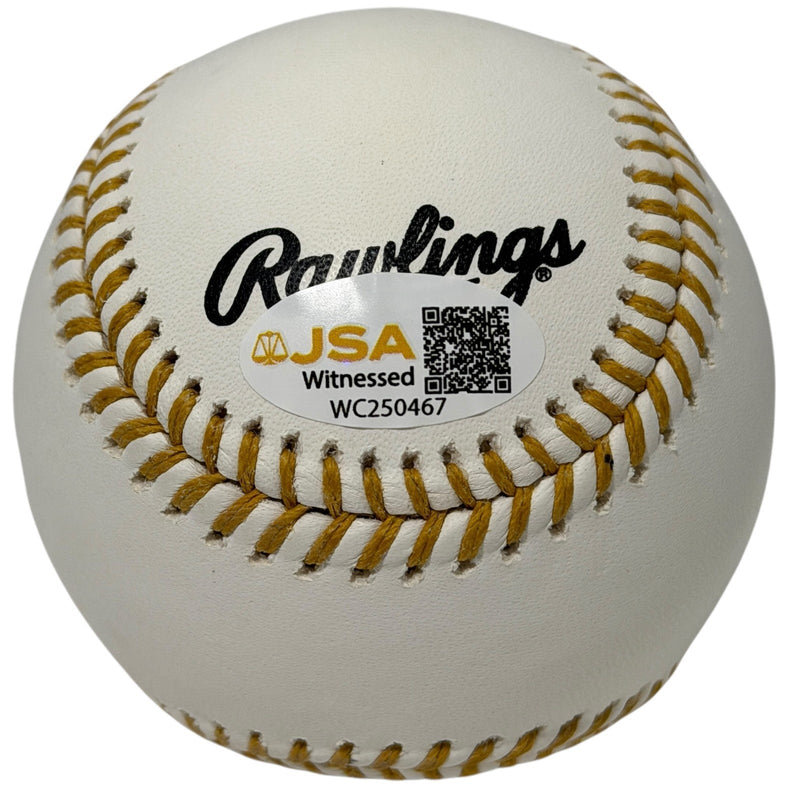 Chuck Knoblauch Signed Autographed Gold Glove Baseball w/ 97 GG JSA WITNESS COA