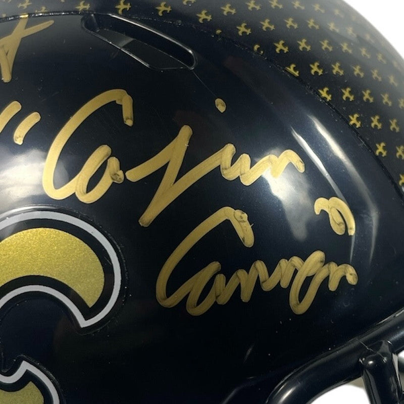 Bobby Hebert Signed Saints Alt Mini Helmet Cajun Cannon Beckett Witness BAS COA