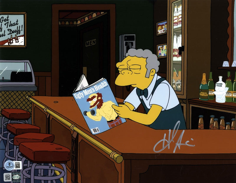 Hank Azaria Signed Simpsons "Moe" 11x14 Photo Beckett COA Beckett BAS + OC COA