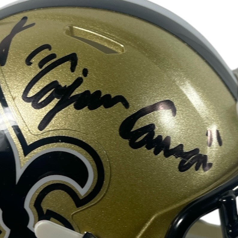 Bobby Hebert Signed Saints Speed Mini Helmet Cajun Cannon Beckett Wit BAS COA