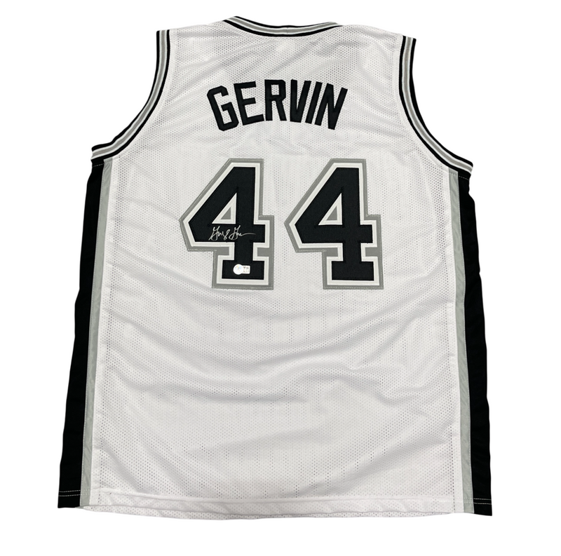 George Gervin Signed San Antonio Spurs Custom Jersey  Beckett Witness BAS COA