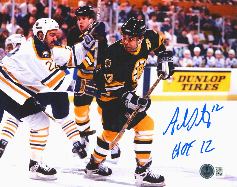 Adam Oates Signed Boston Bruins 8x10 Photo w/ HOF 12 Beckett Witness BAS COA #1