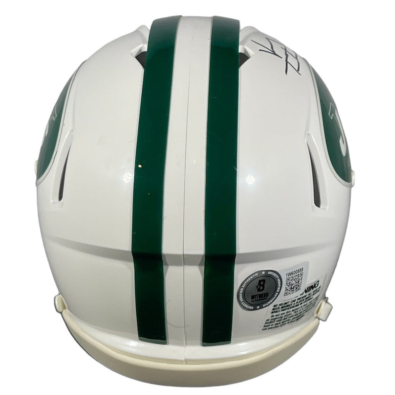 Vinny Testaverde Signed Jets TB 98-18 Mini Helmet Beckett Witness BAS COA