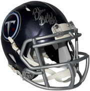 Blaine Bishop autograph on Titans mini helmet alternate angle