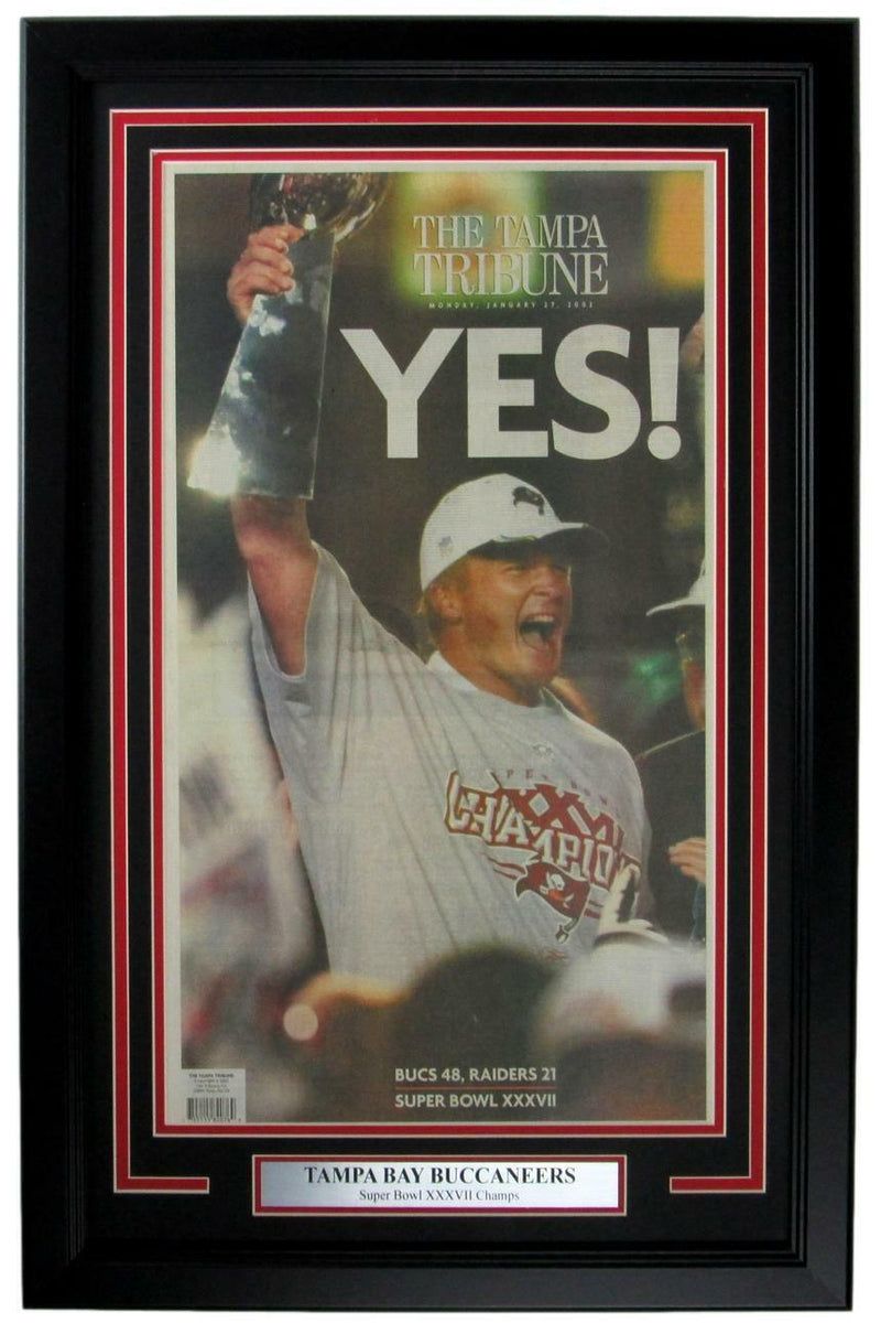 Buccaneers 2003 Super Bowl XXXVII Champs Tampa Tribune Newspaper Framed 157842