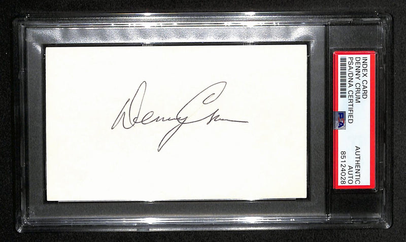 Denny Crum Signed 3x5 Index Card Louisville Basketball Coach PSA/DNA 185472
