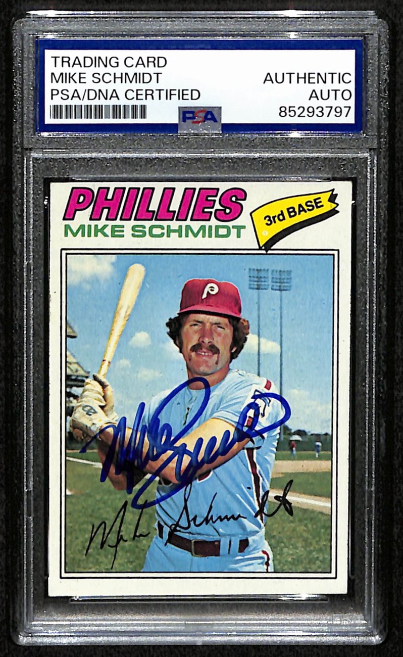 Mike Schmidt HOF Signed/Autographed 1977 Topps Card #140 Phillies PSA/DNA 190644