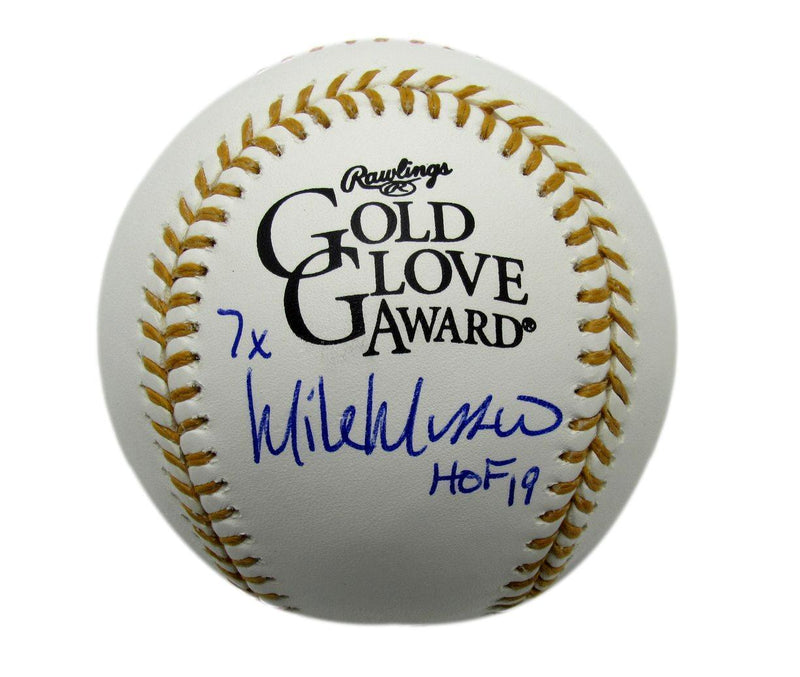 Mike Mussina Autographed/Inscr Gold Glove Award Baseball Orioles PSA/DNA 177768