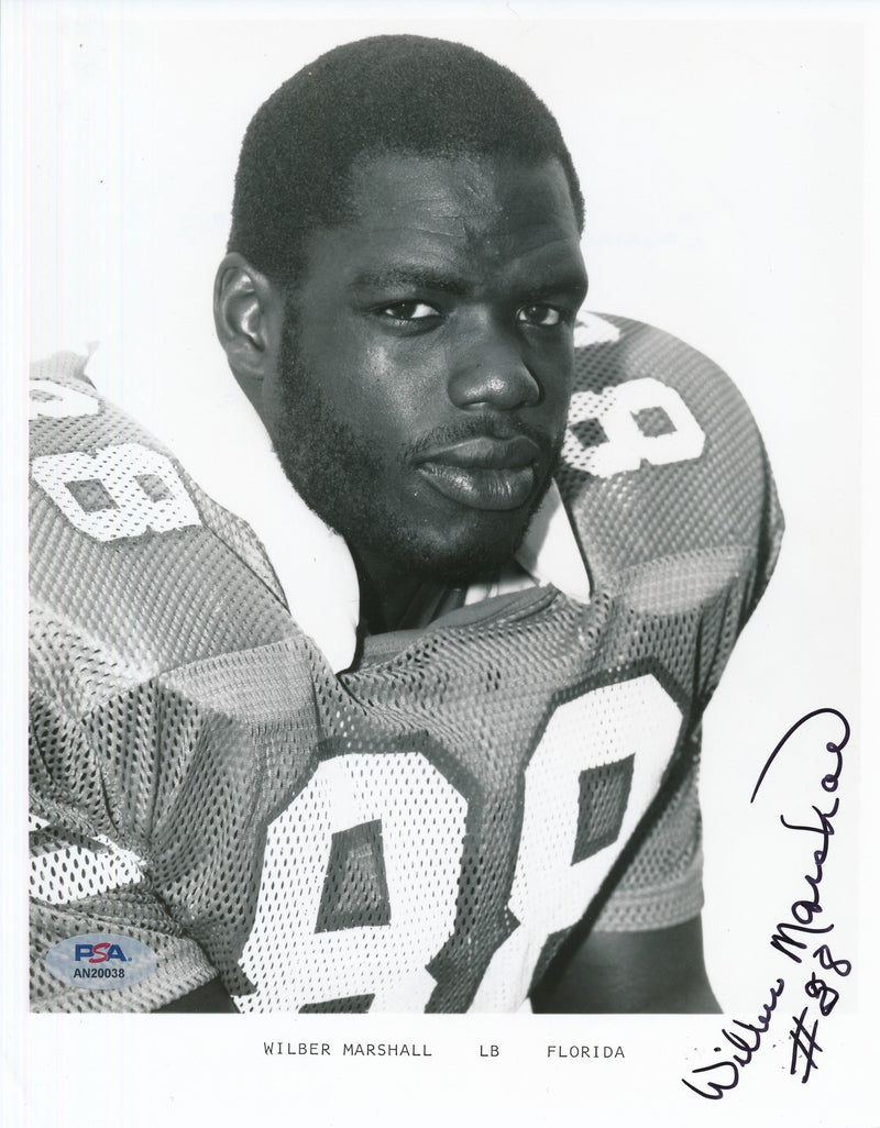 Wilber Marshall Signed/Auto 8x10 Photo University of Florida PSA/DNA 188166