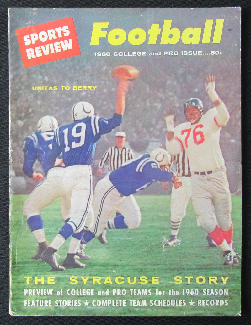 1960 Sports Review Football Magazine College and Pro Issue Unitas Cover 190405