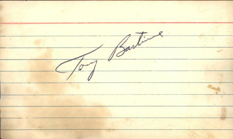 Tony Bartirome Pittsburgh Pirates d.2018 Signed/Auto  3x5 Index Card 162628