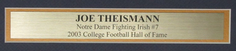 Joe Theismann Notre Dame Autographed/Inscribed 16x20 Photo Framed Beckett 186109