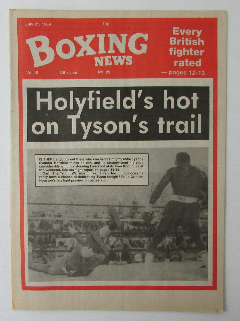 July 21, 1989 Boxing News Magazine Mike Tyson vs. Evander Holyfield