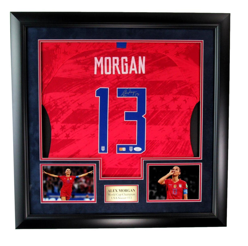 Alex Morgan Autographed Red Soccer Jersey U.S. Women's Soccer Framed JSA