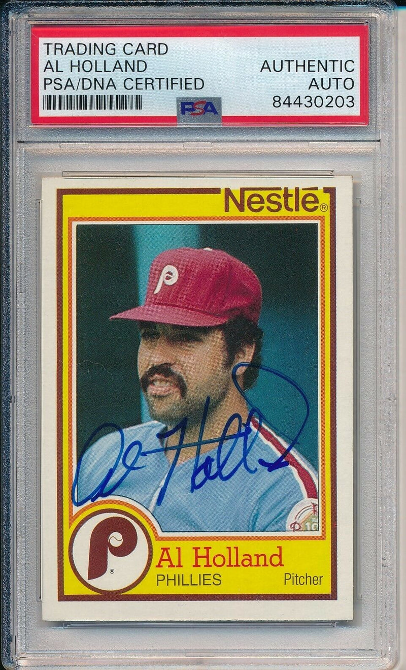 Al Holland Phillies Signed/Auto 1984 Nestle TOPPS Card #22 PSA/DNA 164188