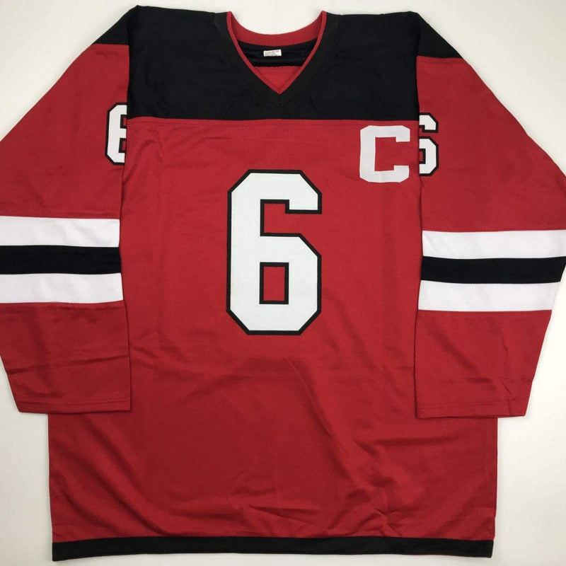 Autographed/Signed Andy Greene New Jersey Red Hockey Jersey PSA/DNA COA