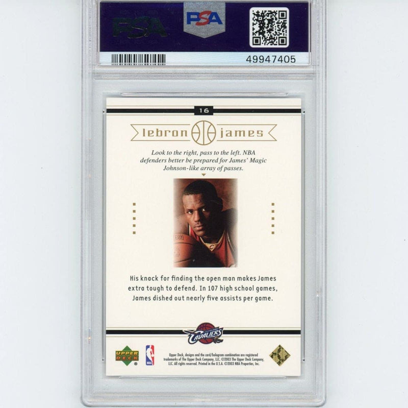 Graded 2003-04 Upper Deck LeBron James #16 Box Set Rookie RC Basketball Card PSA 10 Gem Mint