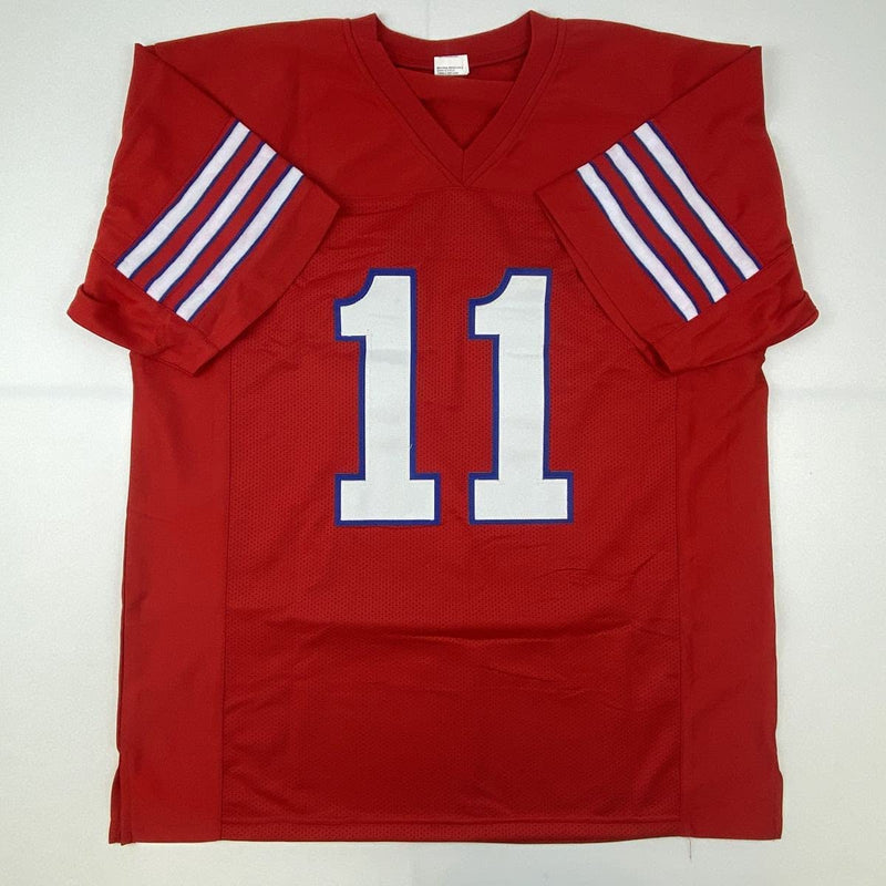 Autographed/Signed Andre Ware 89 Heisman Houston Red College Football Jersey JSA COA