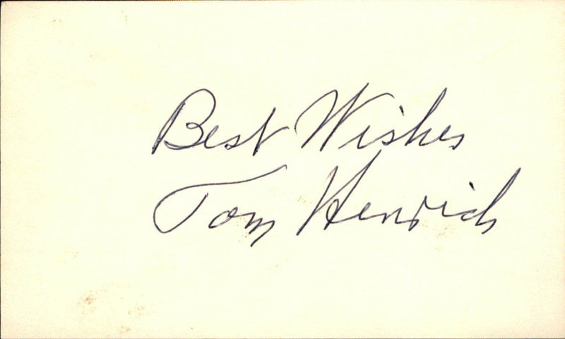 Tommy Henrich New York Yankees d.2009 Signed/Autographed 3x5 Index Card 162474