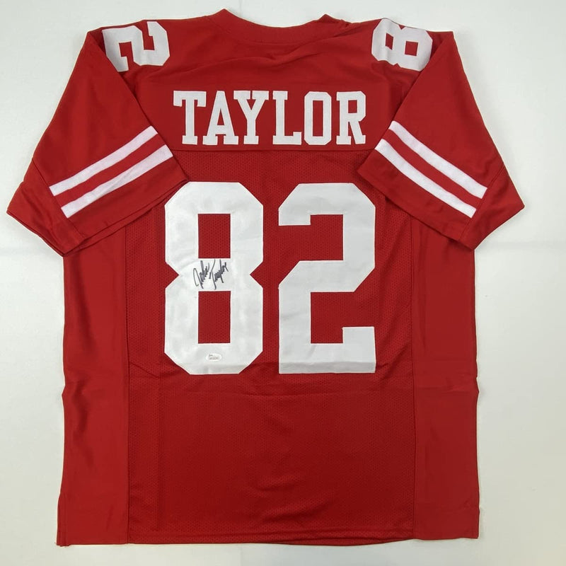 Autographed/Signed John Taylor San Francisco Red Football Jersey JSA COA