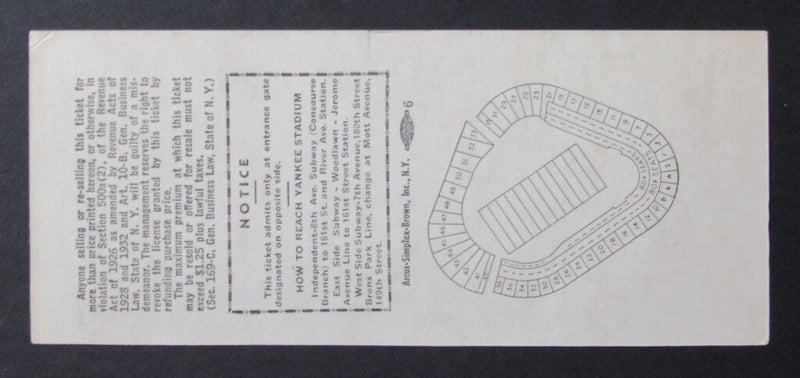 1946 North Carolina A&T vs. U.S. Navy Proof Ticket 11/11/46 Polo Grounds