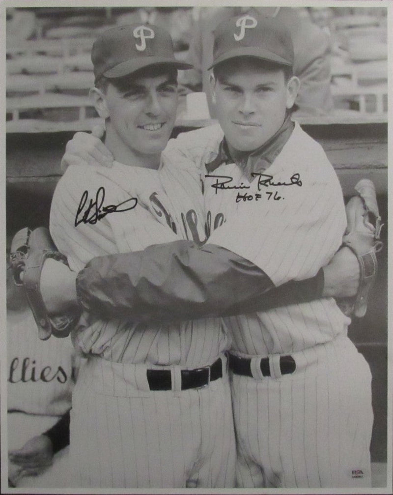 Curt Simmons/Robin Roberts HOF Signed/Inscr 16x20 Photo Phillies PSA/DNA 192399