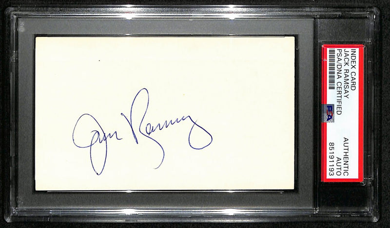 Jack Ramsay HOF Signed/Auto 3x5 Index Card Portland Trailblazers PSA/DNA 188545
