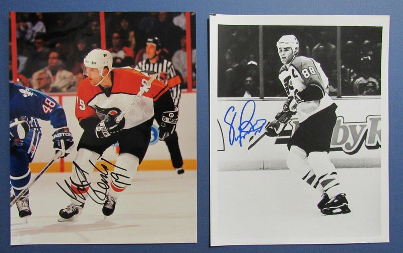 Lot of (4) Autographed Bill Barber Eric Lindros  Flyers 8x10 Photos