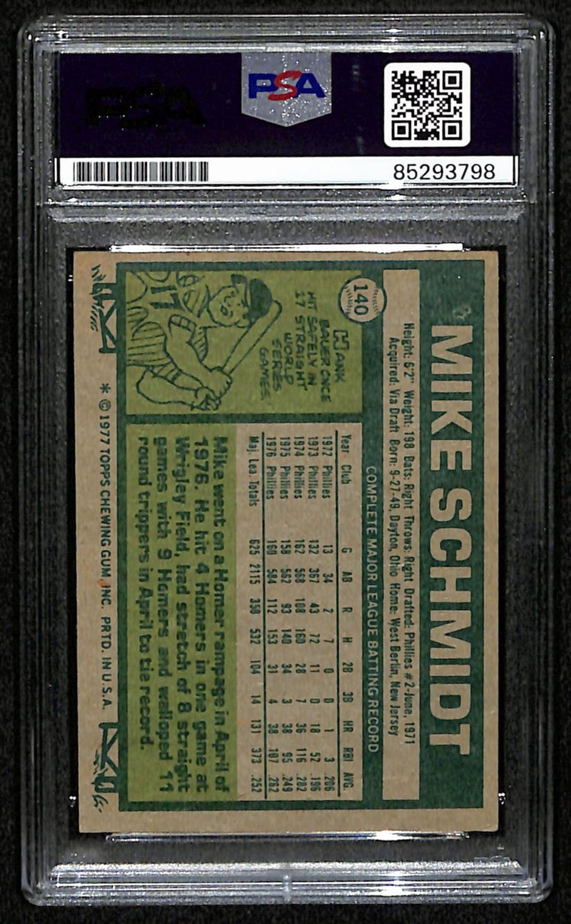 Mike Schmidt HOF Signed/Autographed 1977 Topps Card #140 Phillies PSA/DNA 190646