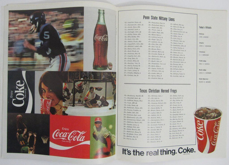 1971 TCU vs. Penn State Nittany Lions Football Program 137930