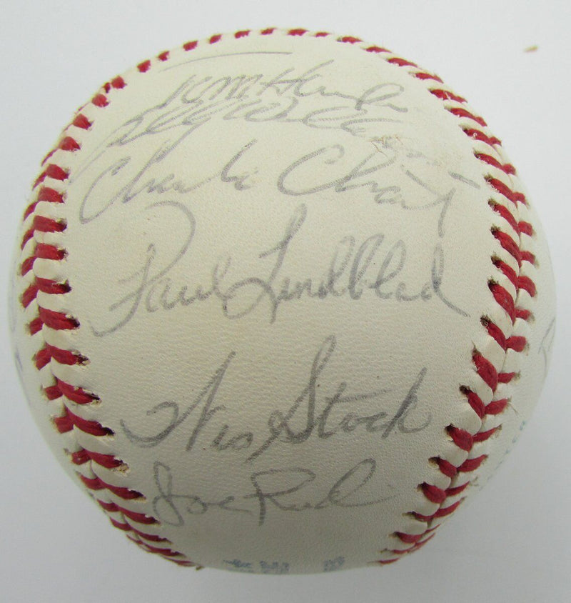 1975 Oakland A's Team Signed by 26 OAL Baseball Dark Williams HOF 149804