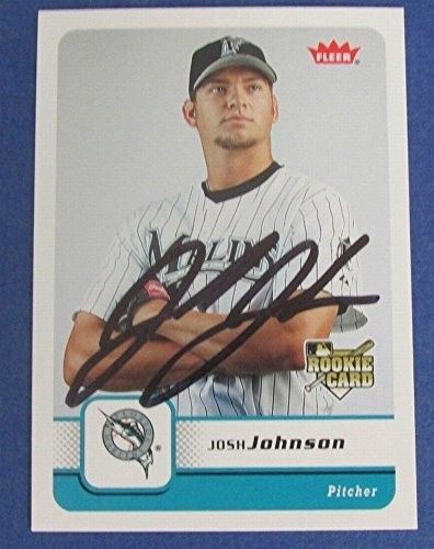 Josh Johnson Marlins Padres Signed 2006 Fleer Baseball Card #191