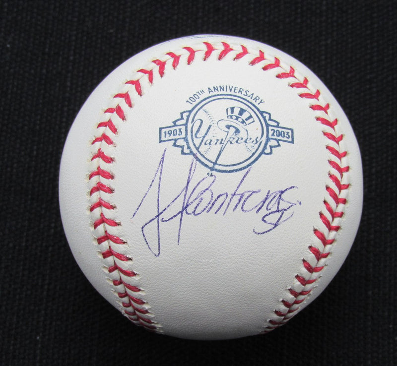 Jose  Contreras Signed/Auto Yankees 100th OML Baseball JSA 186632