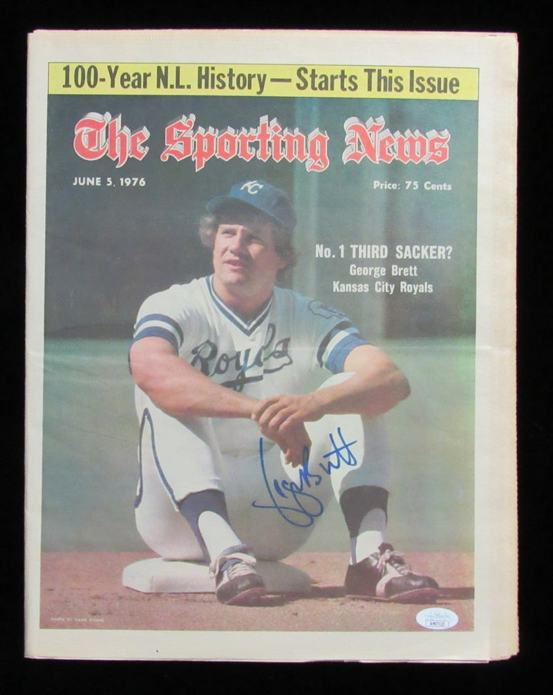 George Brett HOF Signed 6/5/1976 The Sporting News Newspaper Royals JSA 185391