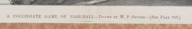 Vintage 1800's Harper's Weekly Newspaper Baseball Photo Framed 190159