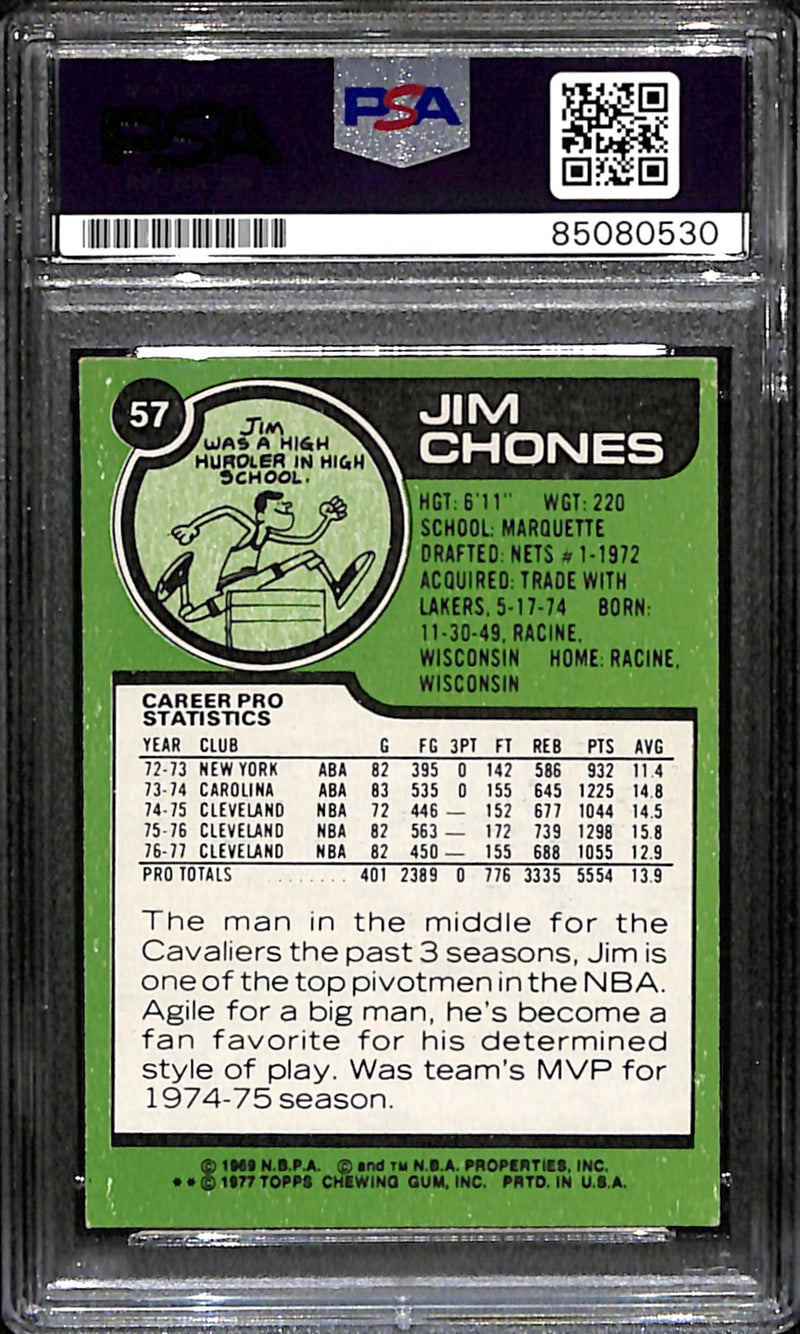 Jim Chones Signed 1977 Topps Card #57 Cleveland Cavaliers PSA/DNA 185714