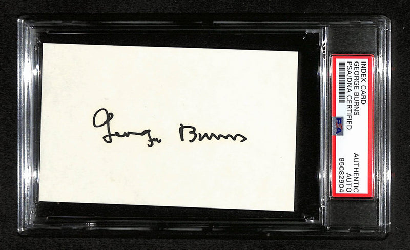 George Burns Signed 3x5 Index Card Comedian, Actor, Writer PSA/DNA 184349