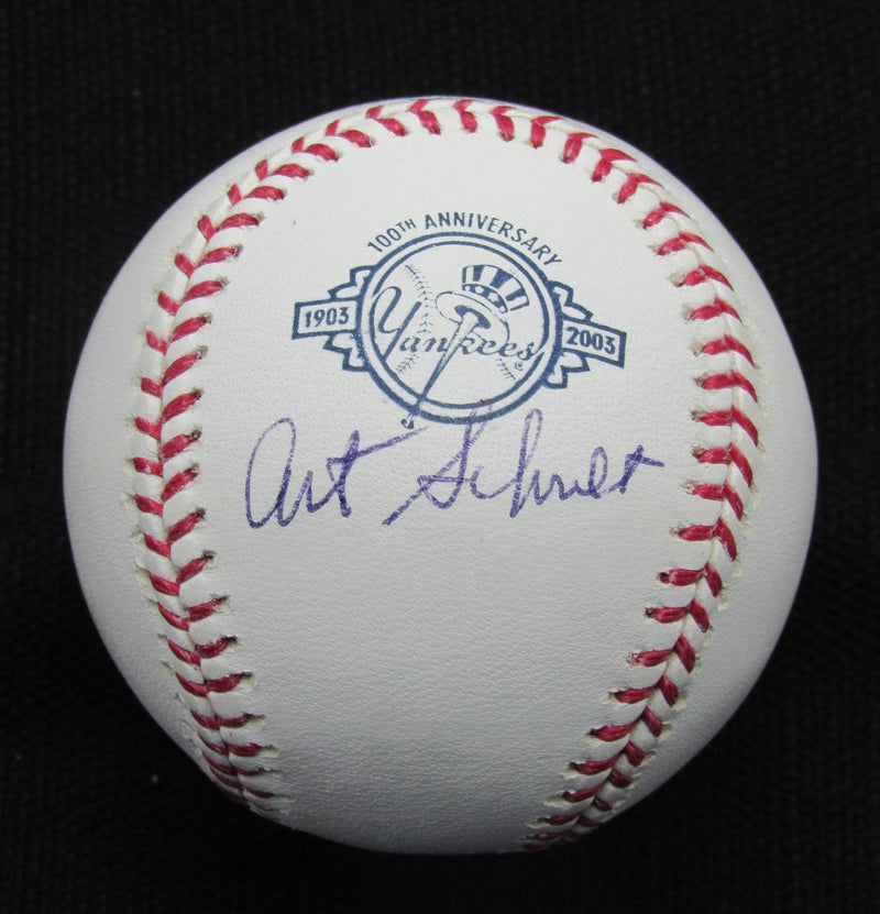 Art Schult Signed/Auto Yankees 100th OML Baseball JSA  186948