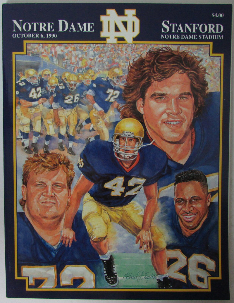 1990 Stanford vs. Notre Dame Football Game Program 145363