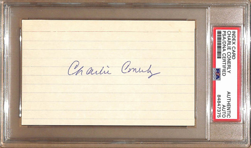 Charlie Conerly HOF Autographed 3x5 Index Card New York Giants PSA/DNA 179083