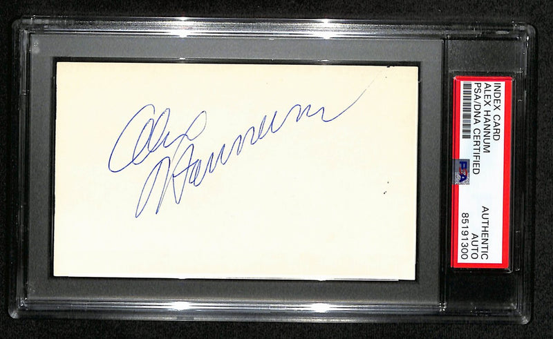 Alex Hannum HOF Signed/Auto 3x5 Index Card Philadelphia 76ers PSA/DNA 188567