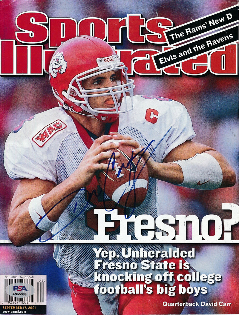 David Carr Signed/Auto 8x10 SI Cover Magazine Photo Fresno State PSA/DNA 188135