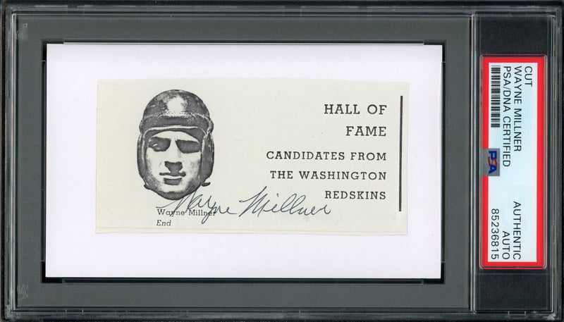 Wayne Millner HOF Signed/Auto Cut Photo on 3x5 Card Redskins PSA/DNA 188286