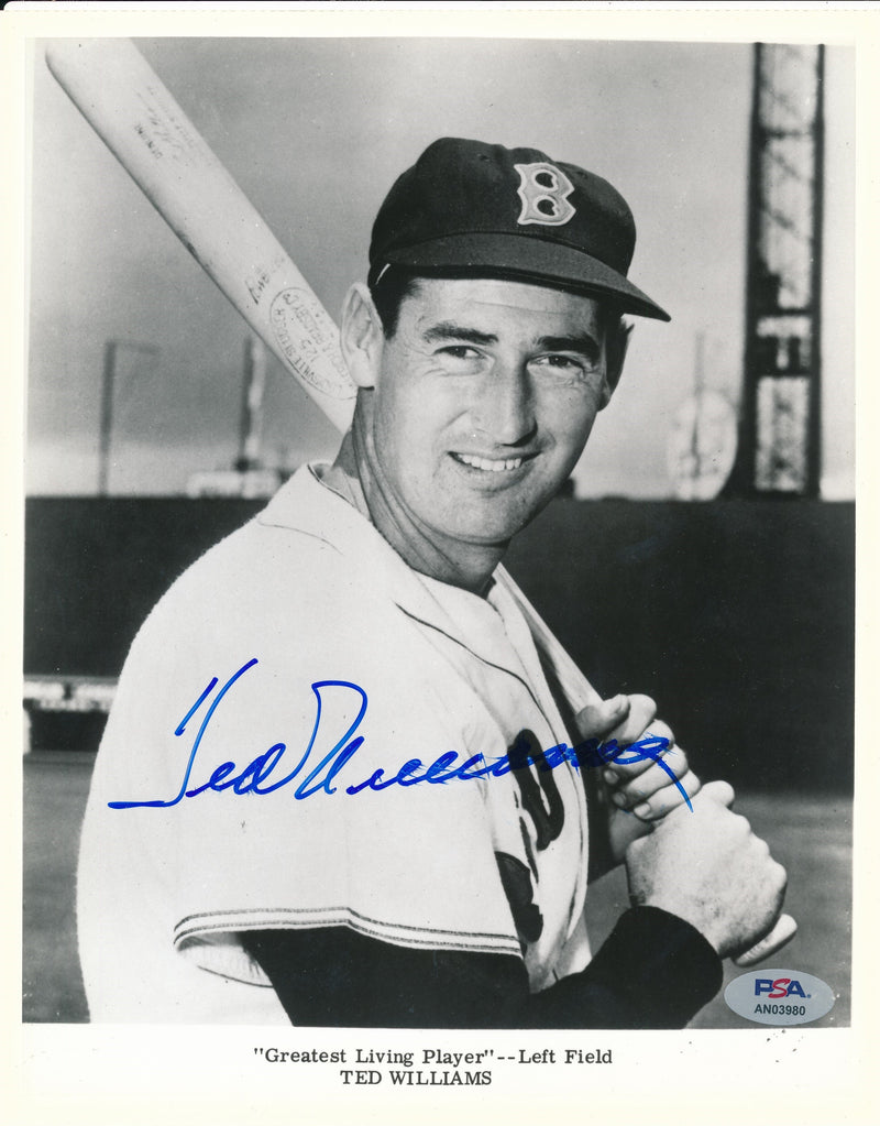 Ted Williams HOF Signed/Auto 8x10 B/W Photo Boston Red Sox PSA/DNA 191860