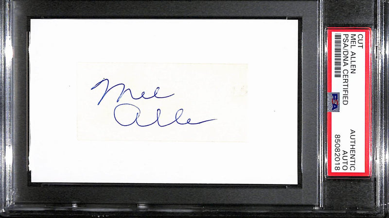 Mel Allen HOF Autographed 3x5 Index Card Sportscaster Yankees PSA/DNA 184803