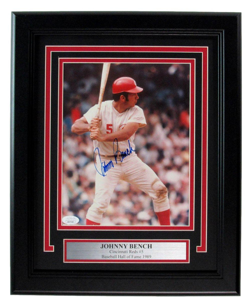 Johnny Bench HOF Signed/Autographed 8x10 Photo Cincinnati Reds Framed JSA 190855