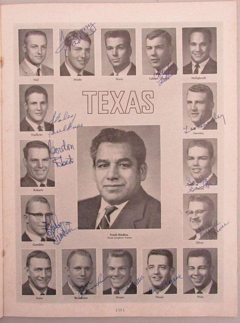 1961 Texas vs Oklahoma Game Program Signed by (50) Longhorns w/ Royal 192967