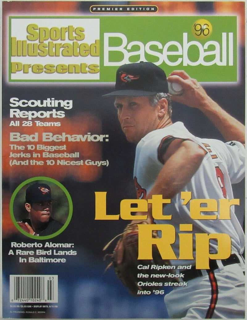 1996 SI Pro Baseball Preview with Cal Ripken Jr. on Cover Newstand 163968