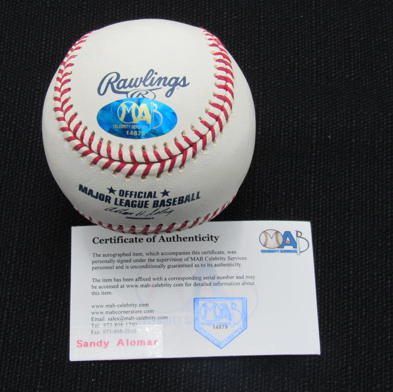 Sandy Alomar Signed/Auto Yankees 100th OML Baseball MAB 187046